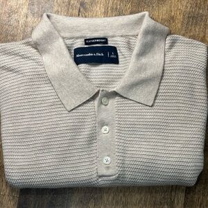 Abercrombie & Fitch Tan Polo Shirt Classic Knit Style